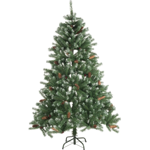 Christmas Gifts Kunstkerstboom 210 CM - Kerstboom met Sneeuw, Dennenappels en Besjes - Kunstboom