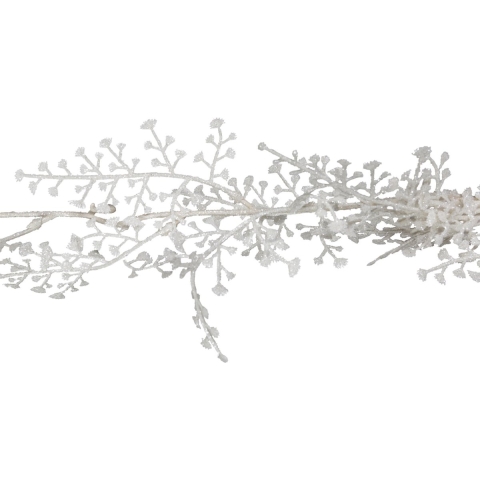 Kerstboom glitter guirlande/slinger - 2x st - met takken - wit 180 cm -
