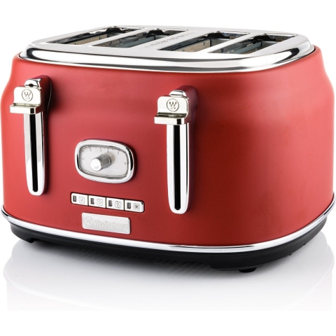 Westinghouse Broodrooster Retro Collections - 4 sleuven - cranberry red - WKTTB809RD