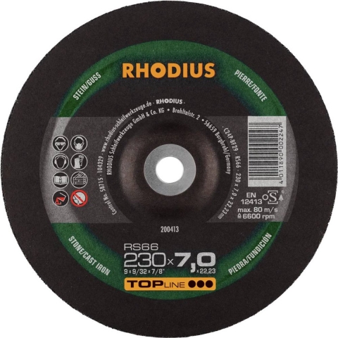 Rhodius 200413 RS66 Afbraamschijf Steen, Gegoten 10 stuk(s)