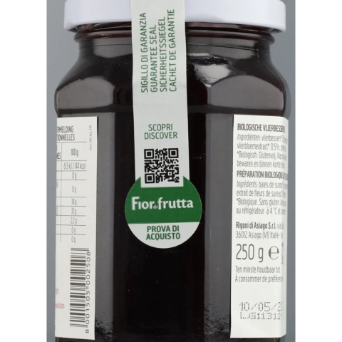 6x Fiordifrutta Biologische Jam Vlierbessen 250 gr
