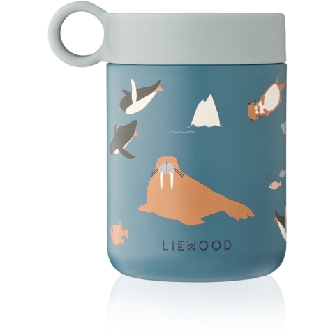 Liewood Thermische container - Kiani - Arctic Sea/Ocean weergave - Liewood - OneSize - Drinkfles