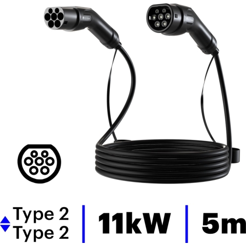 EVbee - Elektrische auto laadkabel - 5 meter kabel - Type 2 naar Type 2 - 11kW - EV - Plug-in hybrid - PHEV