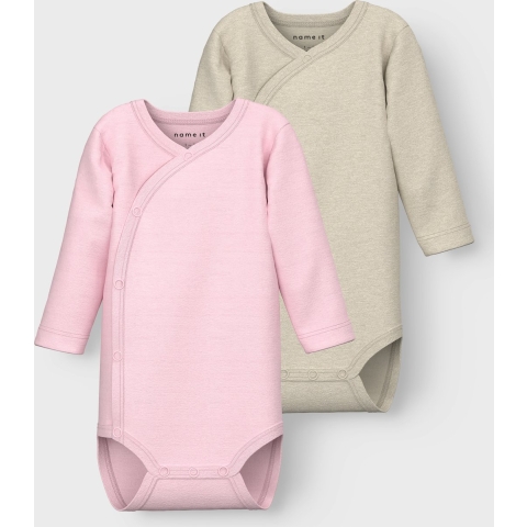 Name It Wikkel Rompers l/s - Noos - NbnBody - 2-pack - Parfait-p - Name It - 56 - Romper L/S