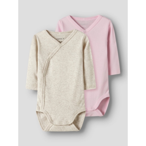 Name It Wikkel Rompers l/s - Noos - NbnBody - 2-pack - Parfait-p - Name It - 68 - Romper L/S