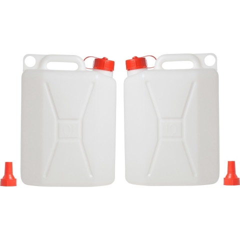 Voedselgeschikte jerrycan/watertank - 2x stuks - 10 liter - Survival en outdoor artikelen - Kampeera -