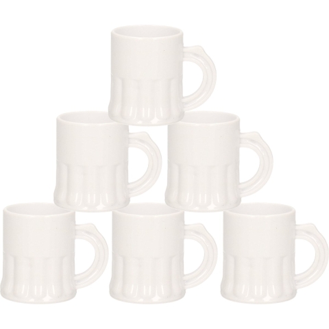 50x Witte kunststof shotglaasjes 2,5 cl -