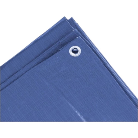 1x stuks stevig afdekzeil formaat 4 x 6 meter blauw met ringen -