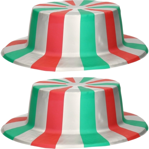 Carnaval verkleed Italiaanse vlag hoed - 4x - voor volwassenen - thema artikelen -