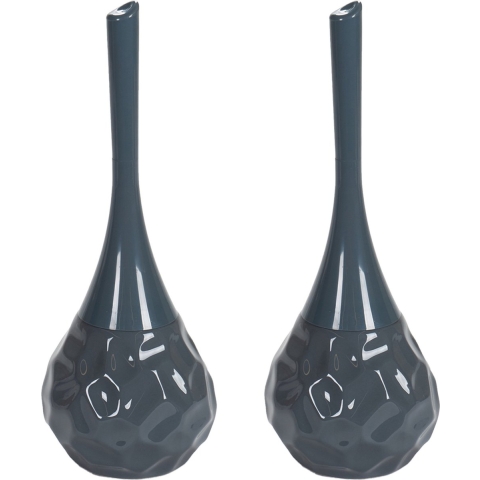2x Stuks Toiletborstels/wc-borstels van keramiek - grijs - afsluitbaar -