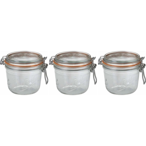 12x stuks weckpotten/inmaakpotten met beugelsluiting 500 ml -