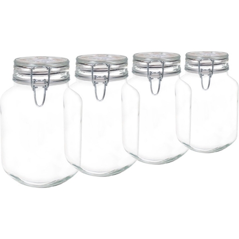 Weckpot/inmaakpot - 8x - 2L - glas - met beugelsluiting - luchtdicht - 12 x 22 cm -