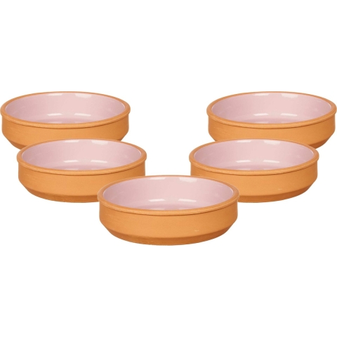 Set 12x tapas/creme brulee serveer schaaltjes terracotta/roze 16x4 cm -