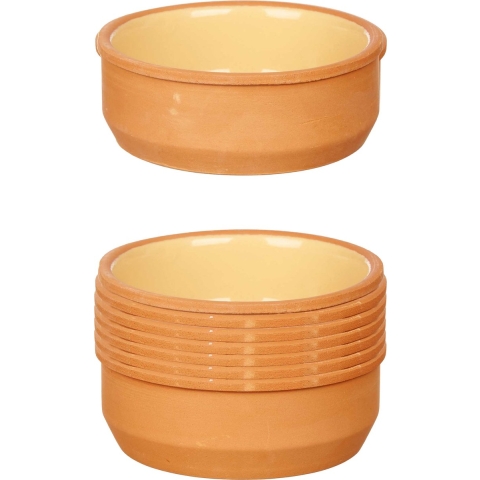 Set 12x tapas/creme brulee serveer schaaltjes terracotta/geel 12x4 cm -