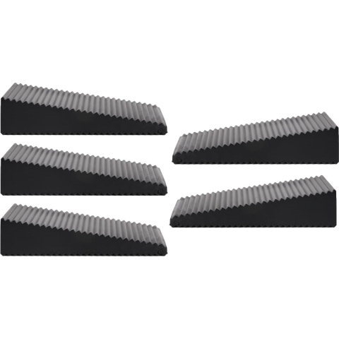 Deurstopper - 5x - zwart - driehoek - rubber - 7 x 6 x 1,6 cm - deurwig -