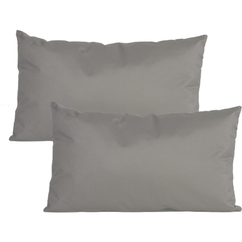 Buiten of tuin sier kussens - 2x - grijs - 30 x 50 cm - binnen/buiten -