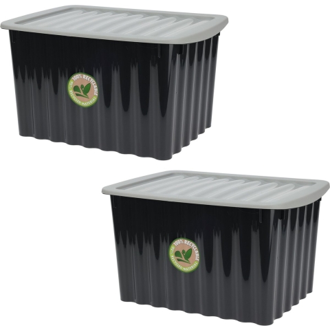 3x stuks Opbergdozen/organizers met deksel - kunststof - 27L -