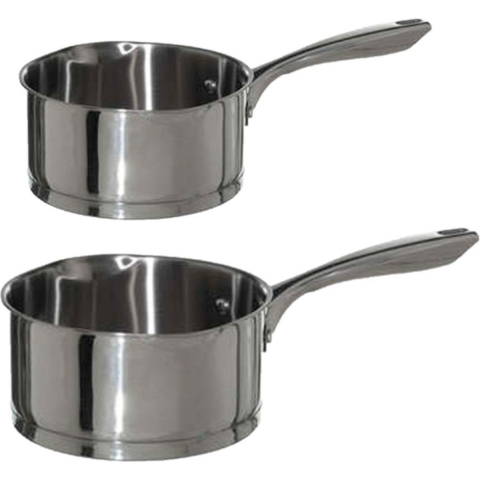Steelpannen - Alle warmtebronnen - Set 2x - Dia 16 en 18 cm - zilver -