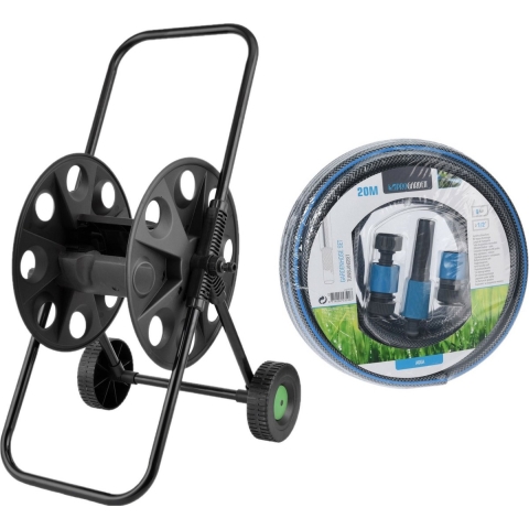 Tuinslang / waterslang - 4-delig - 20 M - incl. haspel - voor 50 meter -