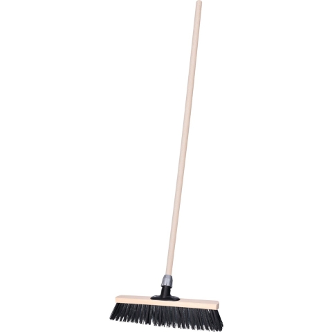 Straatbezem Metalmaster voor buiten - Kop 40 cm met staaldraad en vezels - Houten steel 140 cm -