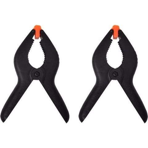 Proplus zeilklemmen/lijm klem - set 12x stuks - zwart - 15 cm - kunststof -
