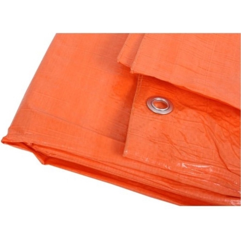 Afdekzeil/dekzeil aanhanger/outdoor - 2x - oranje - 6 x 10 meter - met ringen -