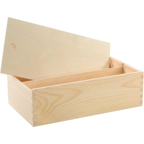 Wijnkist/verpakking - 6x - schuifdeksel - 35,5 x 20 x 10,8 cm - wijnfles verpakking -