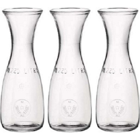 Pasabache water karaffen van 0,5 liter - 3x - glas - transparant - Sapkannen/waterkannen -