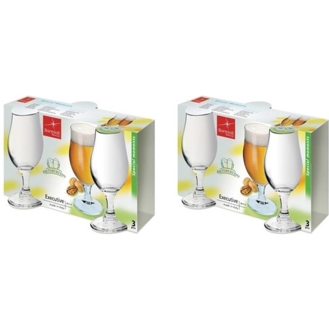 Cosy & Trendy speciaalbier glazen - set 6x stuks - 375 ml - tulpvormige bierglazen op voet -