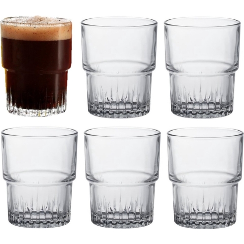 Duralex Koffie/espresso glazen Empilable - 24x stuks - transparant - 200 ml - Whiskey/Drink glazen -
