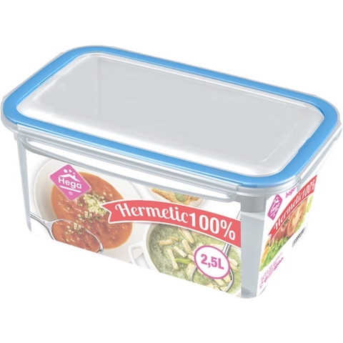 Hega Hogar Voorraadbakje - 12x - 2,5 liter - transparant - plastic - 24 x 15 x 8 cm - vershoudbakje -