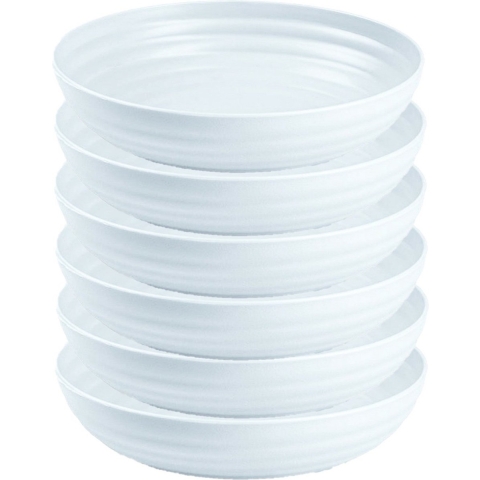 Kommetjes/schaaltjes - 6x - Dessert/ontbijt - Kunststof - D22 cm - Ivoor wit -