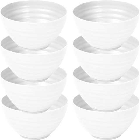 Plasticforte Schaaltjes - 8x - wit - kunststof - 15 x 8 cm - kom -