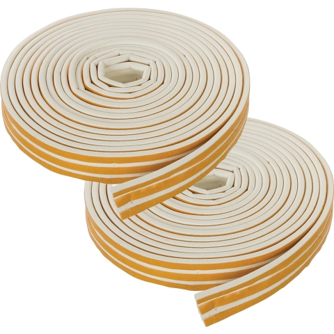 Tochtstrip - 2x - tochtwering - wit - zelfklevend - E-profiel - 15 meter - 3 tot 5 mm -