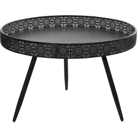 Bijzettafel Lagune rond metaal zwart 70 x 45.5 cm -