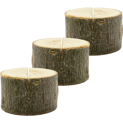 Naamkaart/plaatskaart houders - boomschijf - Bruiloft - 24x stuks - 3-4 cm - hout -