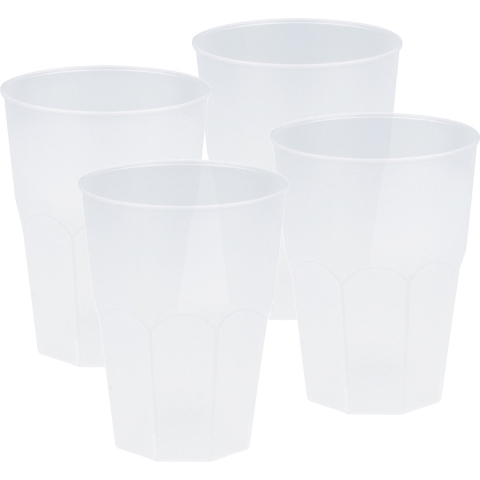 Drinkglazen frosted - transparant - 24x - 420 ml - onbreekbaar kunststof - Feest/cocktailbekers -