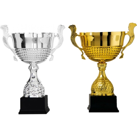 Luxe trofee/bokaal - goud incl. zilver - oren - metaal - 36 x 18 cm -