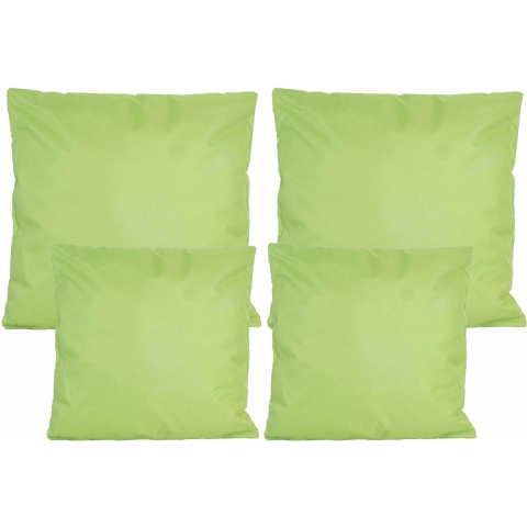Bank/tuin kussens set - binnen/buiten - 4x stuks - groen - In 2 formaten -
