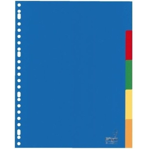 A4 tabbladen set - 40x stuks - gekleurd - 23 ringen - kunststof - ringmap tabs -