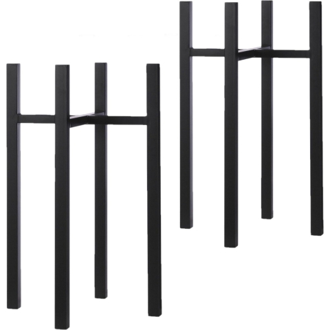 Plantenpot/bloempot plantenstandaard/verhoger zwart metaal 34 x 70 cm - 2x -