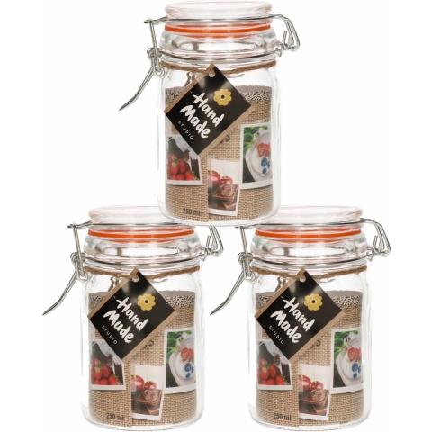 Weckpot - 8x stuks - glas - confituren pot - rode rubberen ring -