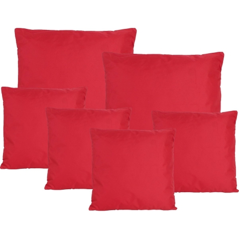 Bank/tuin kussens set - binnen/buiten - 6x stuks - rood - In 2 formaten -