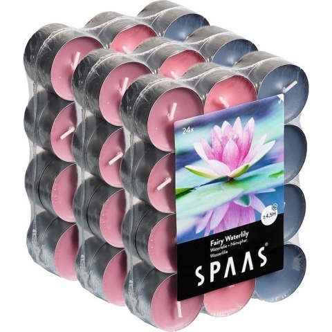 72x Geurtheelichtjes Fairy Waterlily 4,5 branduren -