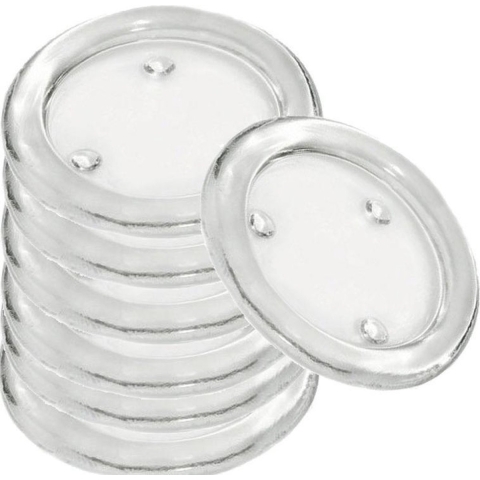 Ronde kaarsenhouder/kaars onderzetter - 30x - glas - 14 cm - voor stompkaarsen -