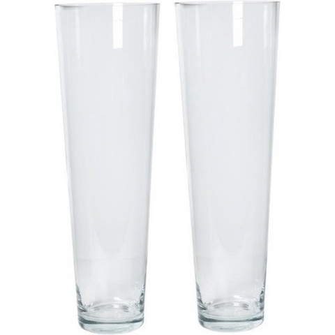 Floran Vaas - 2x - conisch - transparant - glas - 22 x 70 cm - Kegelvormig -