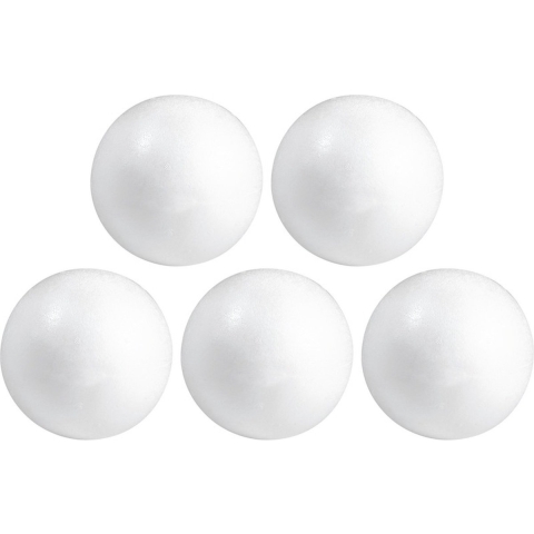 Piepschuim bollen/ballen - 50x - D8 cm - wit - styropor - hobby figuren -