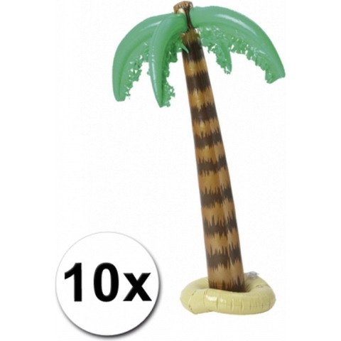 Opblaasbare palmboom - 10x - 90 cm - opblaas palm - hawaii/tropische versiering -
