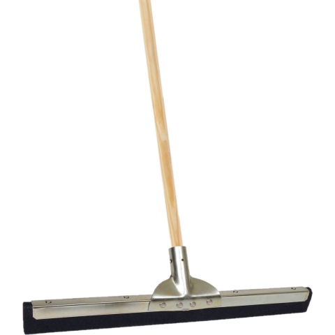 Vloertrekker/douchetrekker voor water metaal/rubber 55 cm met houten steel 150 cm -