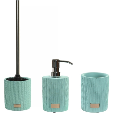 Toiletborstel met houder 36 cm en zeeppompje 300 ml keramiek/metaal -
